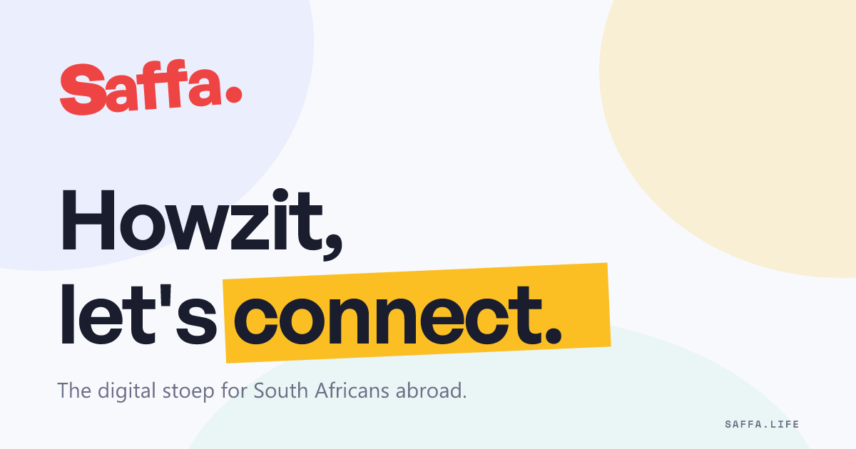 Saffa · Download the app · The digital stoep for South Africans in the UAE